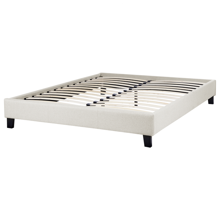 Beliani-ROANNE-Tweepersoonsbed-Lichtbeige-140 x 200 cm-Polyester