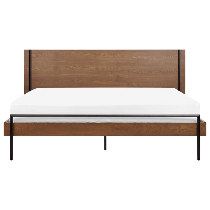 Beliani-LIBERMONT-Tweepersoonsbed-Donkerbruin-180 x 200 cm-MDF