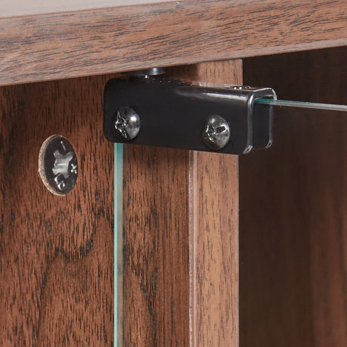 Beliani - TULLAMORE - Vitrinekast - Donkerhout - Vezelplaat