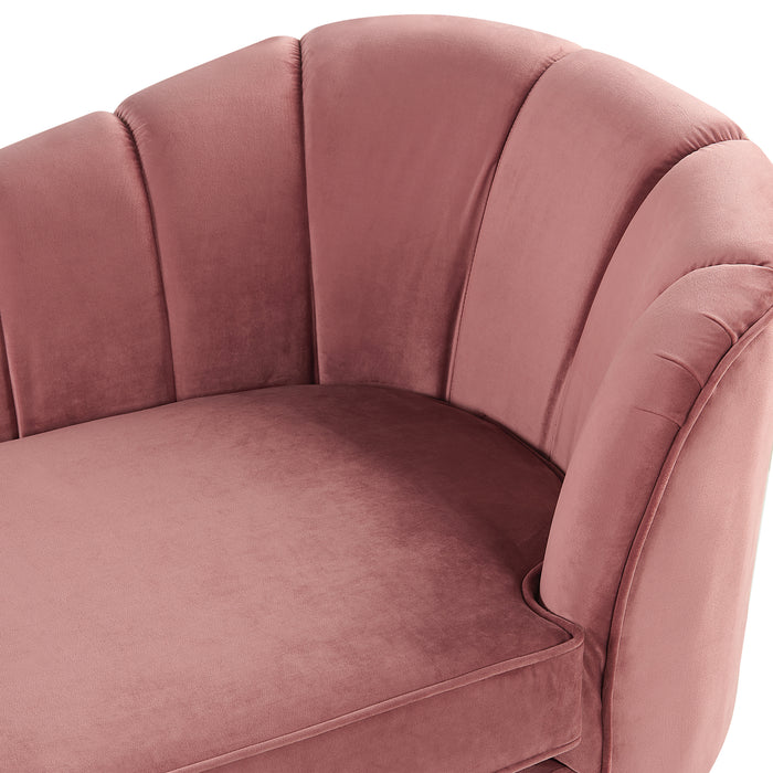 Beliani - ALLIER - Chaise longue - Roze - Rechterzijde - Fluweel