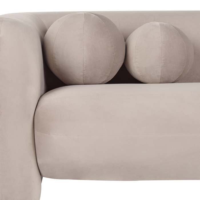 Beliani - LEIREN - Driezitsbank - Taupe - Fluweel