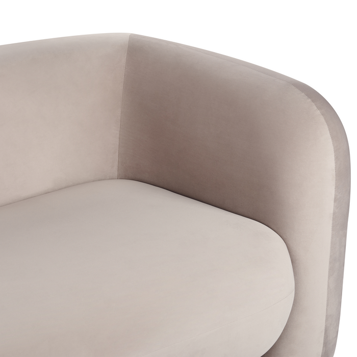 Beliani - LEIREN - Driezitsbank - Taupe - Fluweel