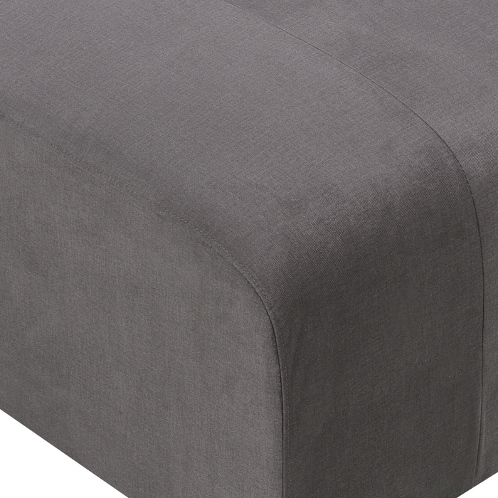 Beliani-FALSTERBO-Tweezitsbank met ottomaan-Donkergrijs-Fluweel