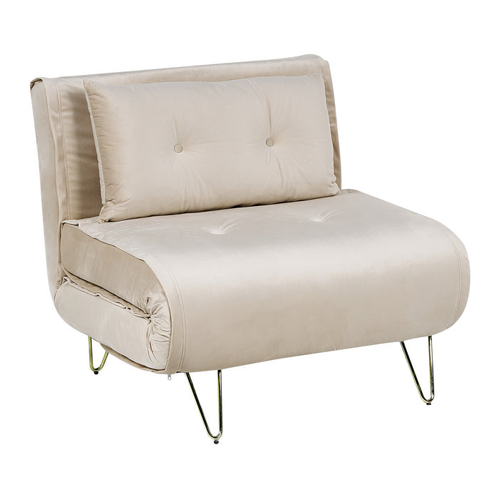 Beliani - VESTFOLD - Slaapbank - Lichtbeige - Fluweel