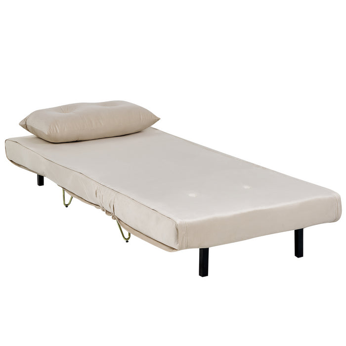 Beliani - VESTFOLD - Slaapbank - Lichtbeige - Fluweel