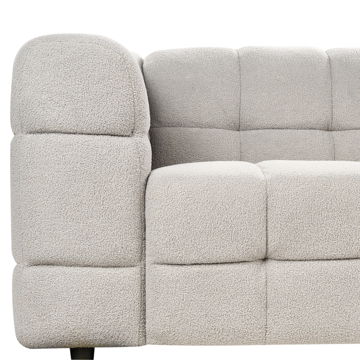 Beliani - MULLOLA - Driezitsbank - Grijs - Bouclé