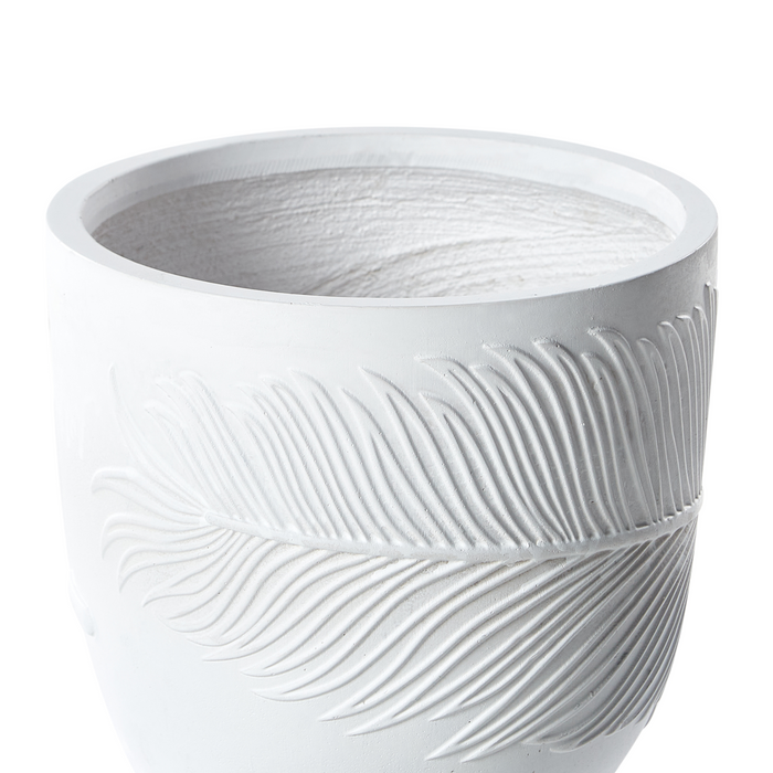 Beliani-FTERO-Bloempot-Gebroken wit-28 x 28 x 16 cm-Kleivezel