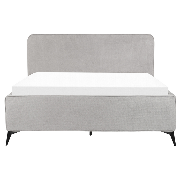 Beliani-VALOGNES-Tweepersoonsbed-Lichtgrijs-160 x 200 cm-Corduroy