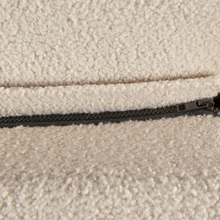 Beliani-MELLE -Tweepersoonsbed-Lichtbeige-160 x 200 cm-Bouclé