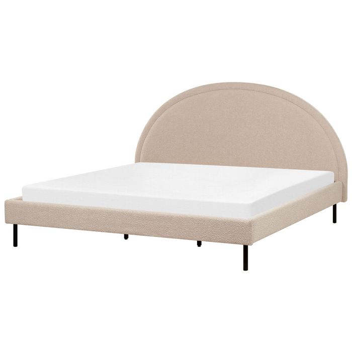 Beliani - MARGUT - Bed - Beige - 180 x 200 cm - Bouclé