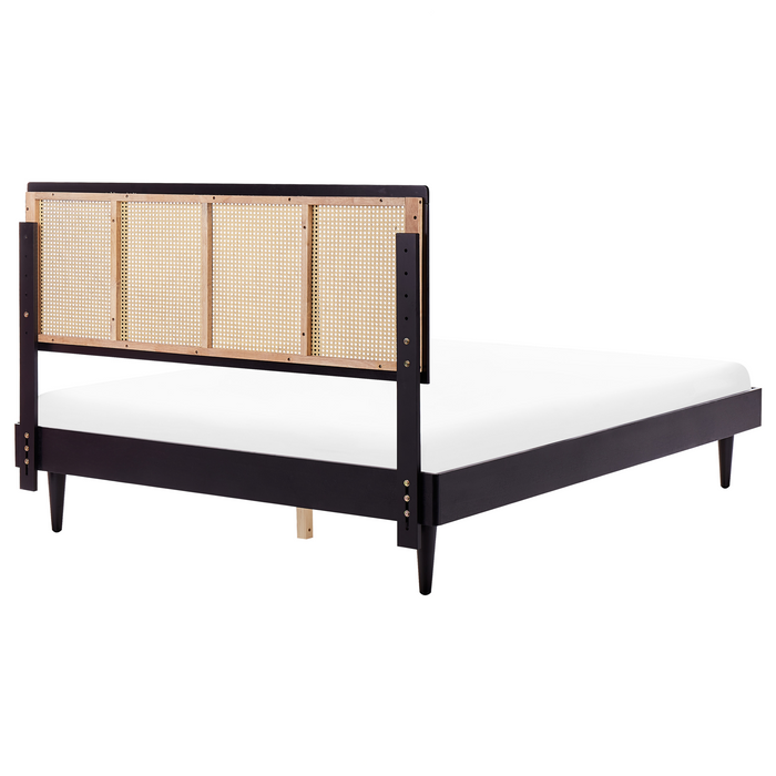 Beliani - AURAY - Tweepersoonsbed - Zwart - 160 x 200 cm - Rubberhout