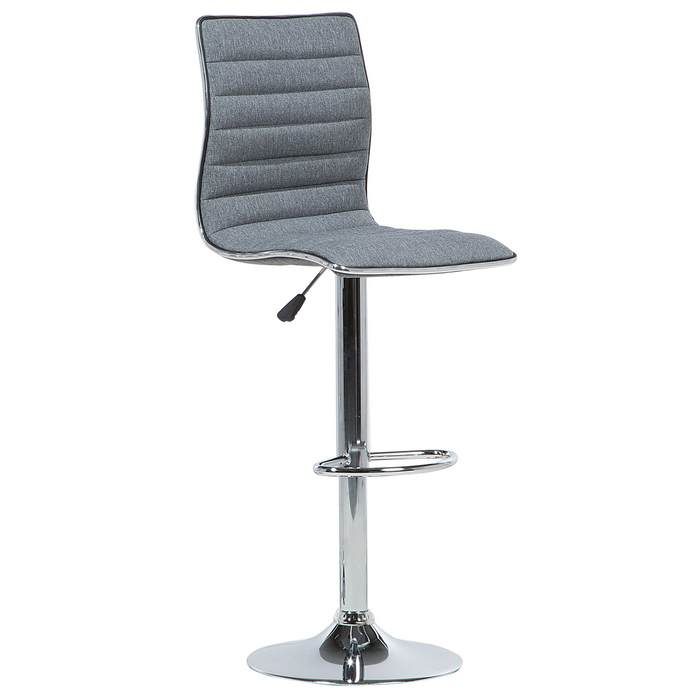 Beliani - LUCERNE - Barkruk verstelbaar - Lichtgrijs - Polyester