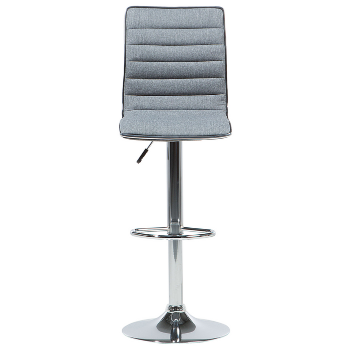 Beliani - LUCERNE - Barkruk verstelbaar - Lichtgrijs - Polyester