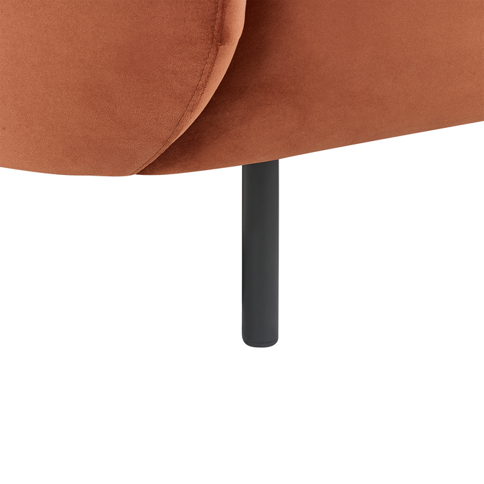 Beliani - LOEN - Driezitsbank - Oranje - Fluweel