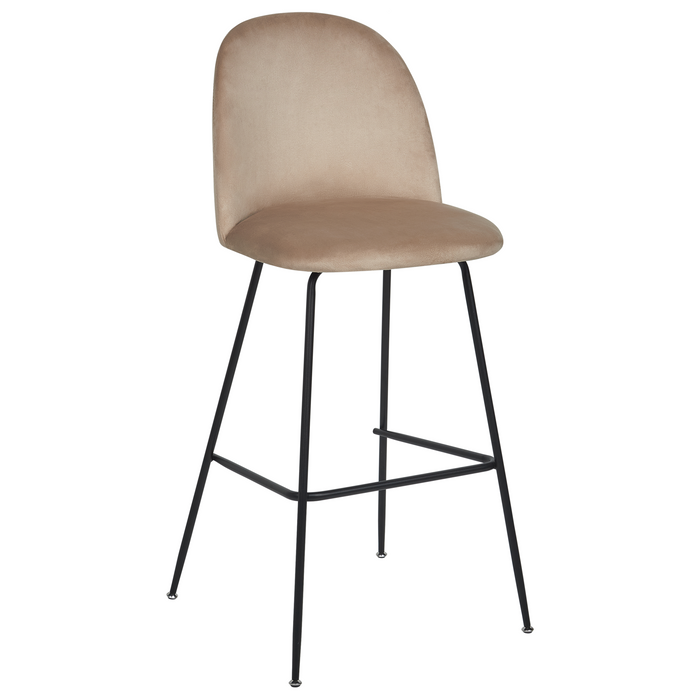 Beliani - ARCOLA - Barkruk set van 2 - Taupe - Fluweel