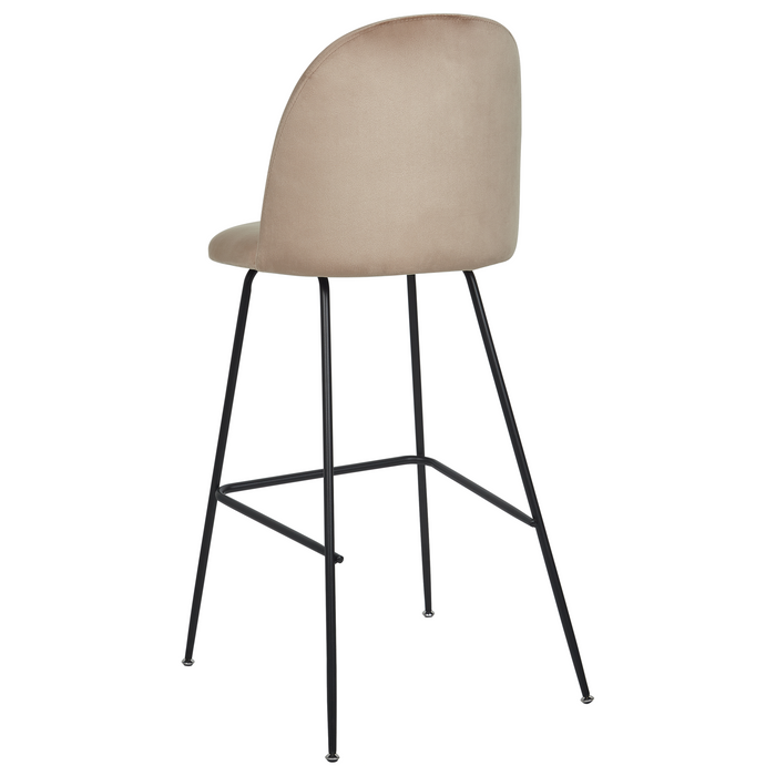 Beliani - ARCOLA - Barkruk set van 2 - Taupe - Fluweel