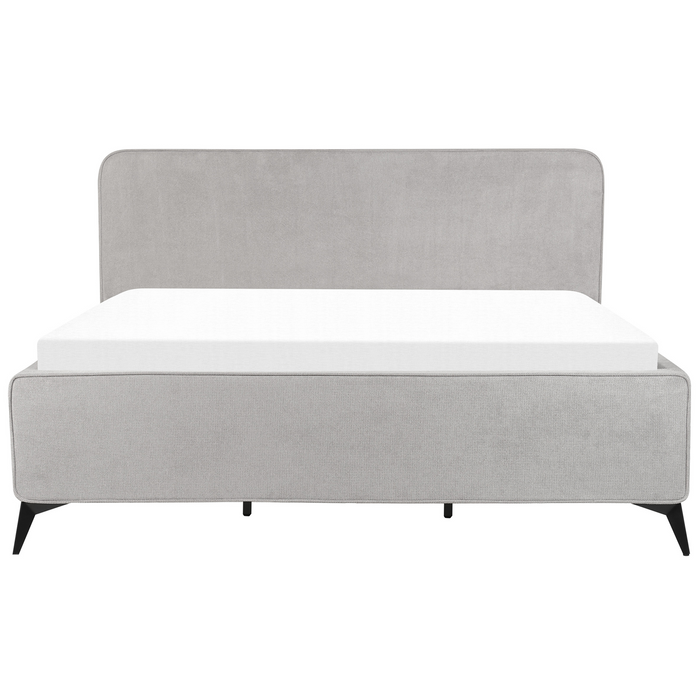 Beliani-VALOGNES-Tweepersoonsbed-Lichtgrijs-180 x 200 cm-Corduroy