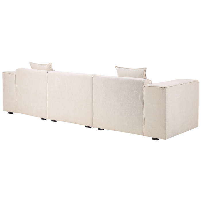 Beliani - DOLVA - Hoekbank - Beige - Linkerzijde - 294 cm - Corduroy