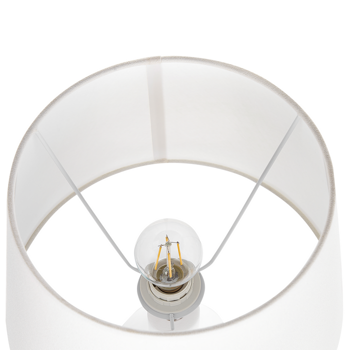 Beliani - LAMBRE - Tafellamp - Wit - Keramiek