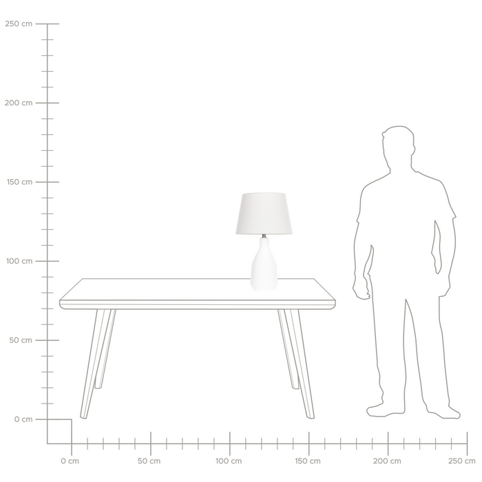 Beliani - LAMBRE - Tafellamp - Wit - Keramiek