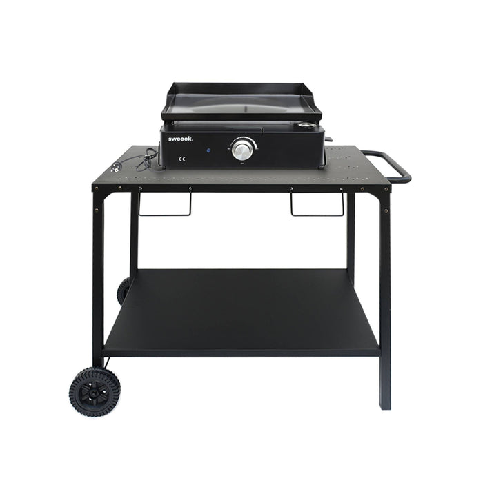 sweeek - Elektrische kookplaat, 1 brander met keukentrolley,