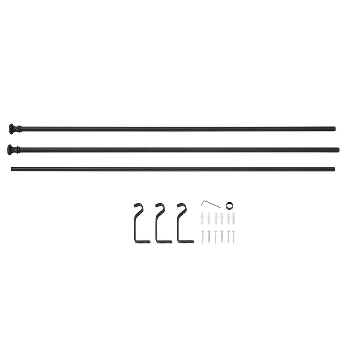 ACAZA Gordijnroede Zwart