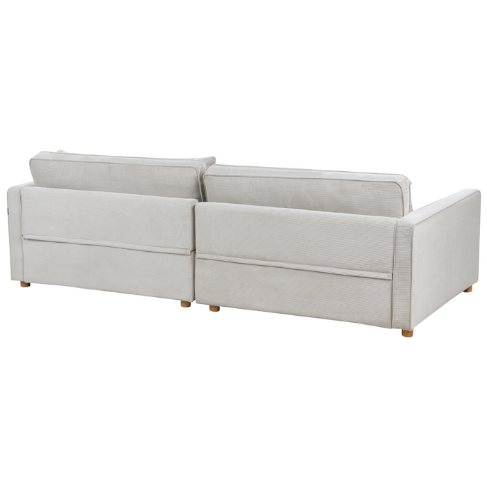Beliani - VINSTRA - Driezitsbank - Lichtgrijs - Corduroy