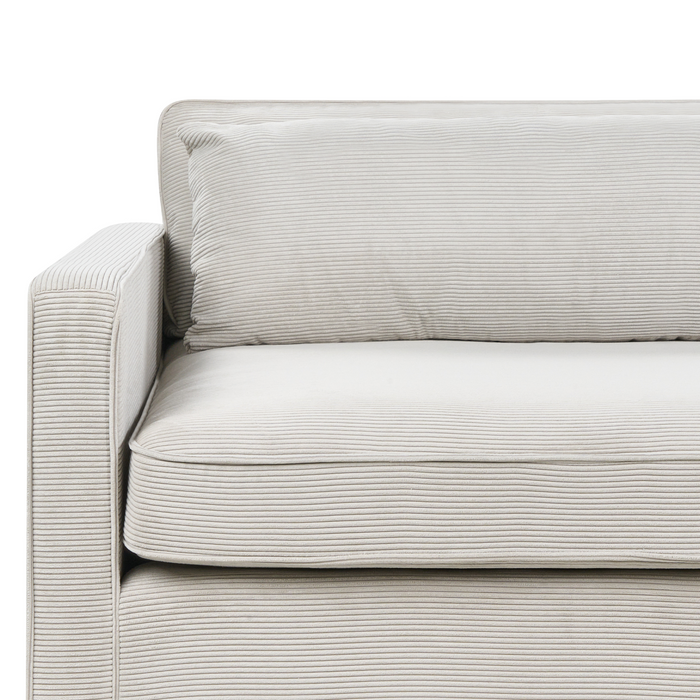 Beliani - VINSTRA - Driezitsbank - Lichtgrijs - Corduroy