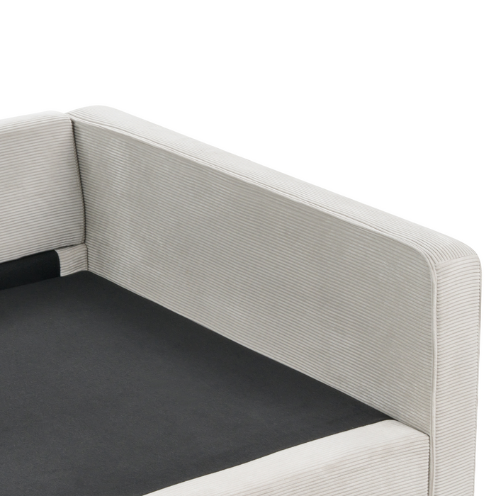 Beliani - VINSTRA - Driezitsbank - Lichtgrijs - Corduroy