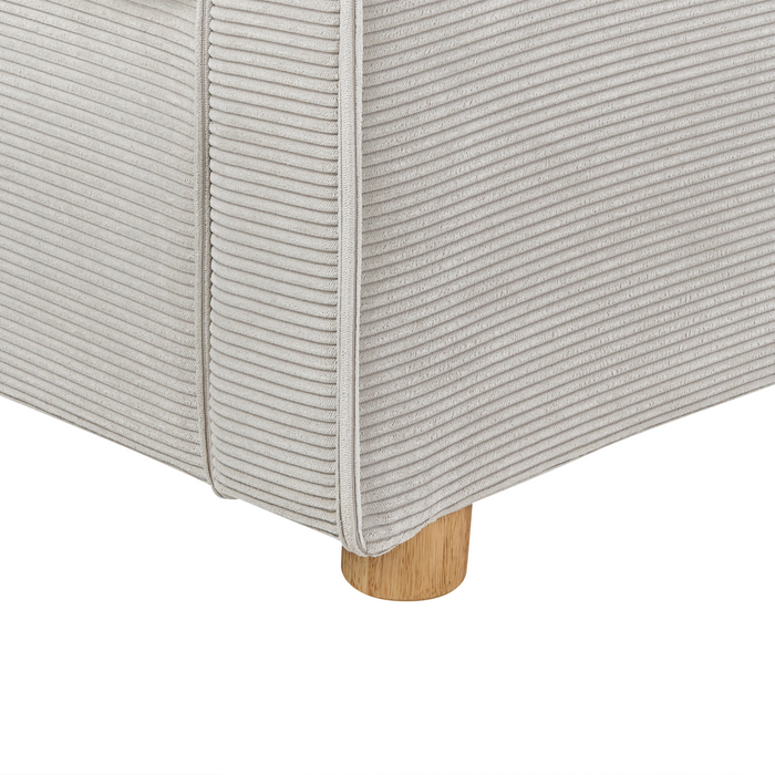 Beliani - VINSTRA - Driezitsbank - Lichtgrijs - Corduroy