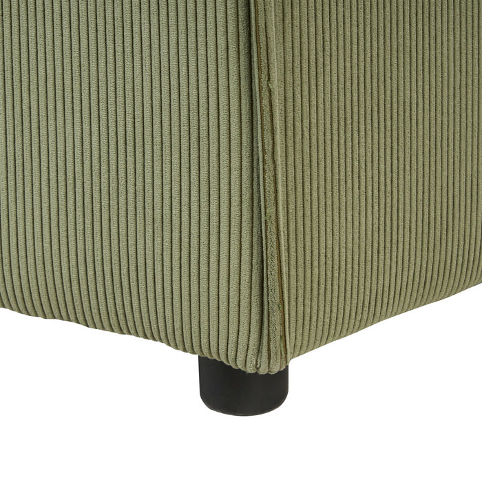 Beliani - ARDAL - Chaise longue - Groen - Linkszijdig - Corduroy