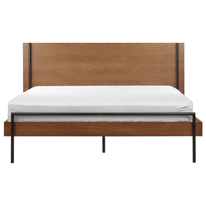 Beliani-LIBERMONT-Tweepersoonsbed-Donkerbruin-160 x 200 cm-MDF