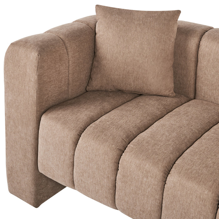 Beliani-LANNILS-Chaise longue-Lichtbruin-Linkszijdig-Polyester