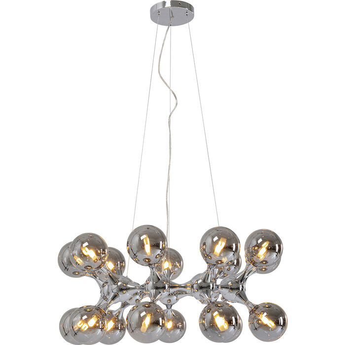 Kare Design Atomic Balls Hanglamp - Chroom|Zilver Glas