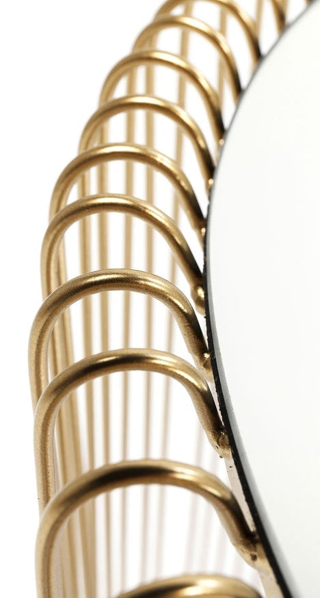 Kare Design Wire Bijzettafel Hoog - Set Van 2 - Messing Met Glas