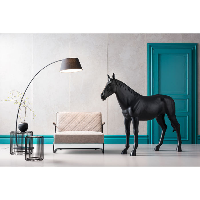 Kare Design Wire Bijzettafel Hoog - Set Van 2 - Zwart Met Glas