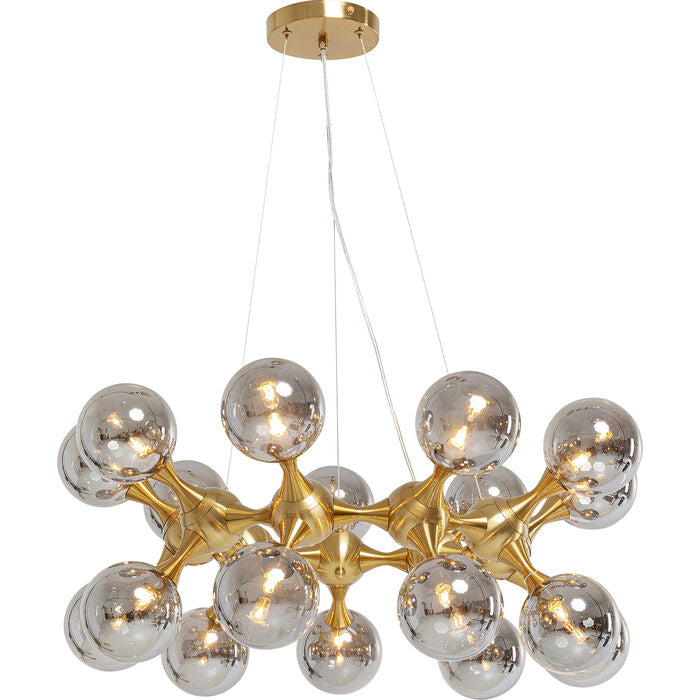 Kare Design Atomic Balls Hanglamp - Messing|Rookglas