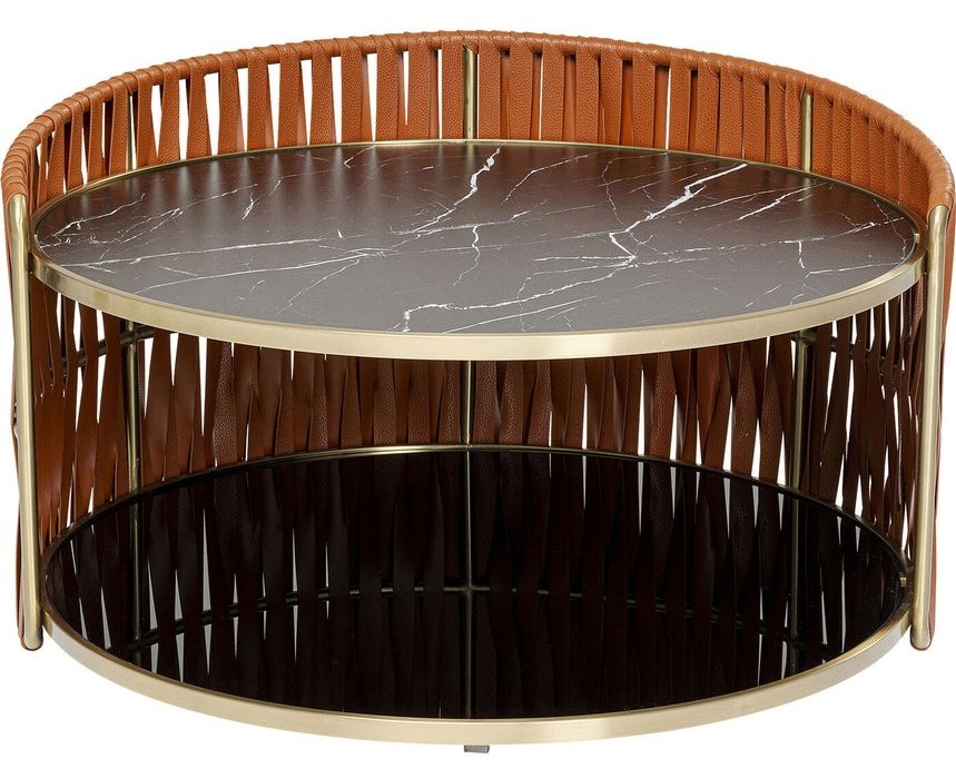 Kare Design Copper Salontafel - Marmerlook Glas