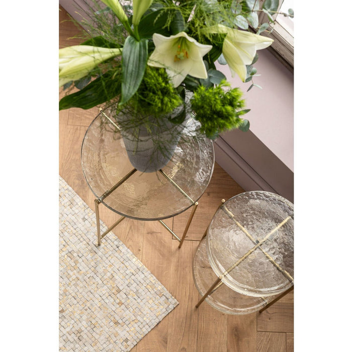 Kare Design Ice Double Bijzettafel - Ø30 Cm - Glas|Metaal