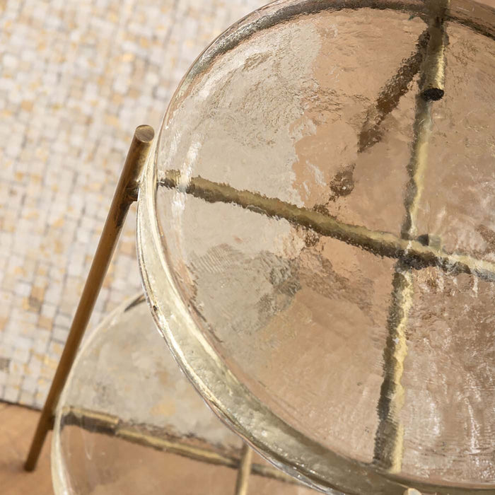 Kare Design Ice Double Bijzettafel - Ø30 Cm - Glas|Metaal