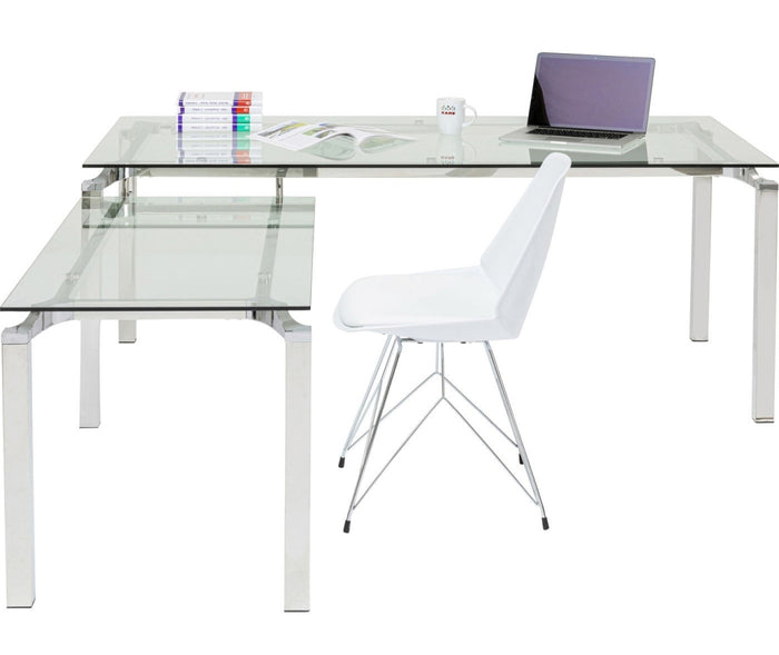 Kare Design Lorenco Hoekbureau - Glas En Chroom