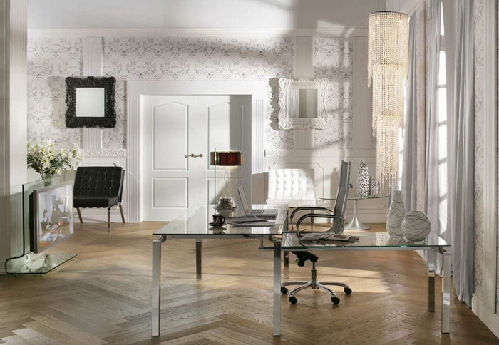 Kare Design Lorenco Hoekbureau - Glas En Chroom