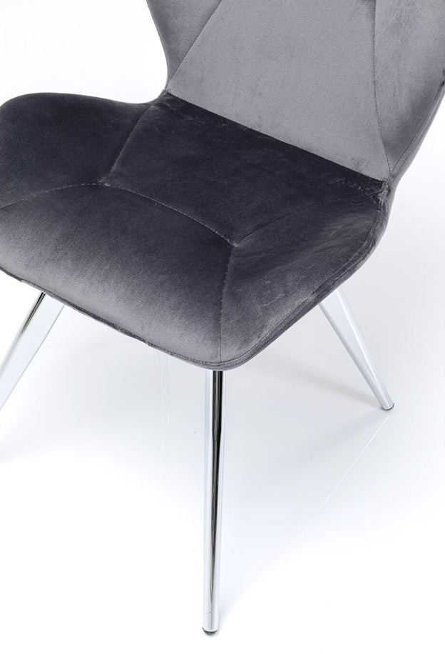 Kare Design Viva stoel - fluweel - grijs