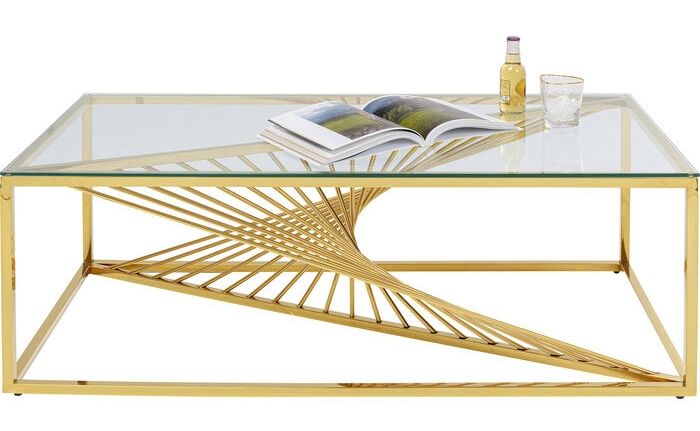 Kare Design Laser Salontafel Glas - Goud