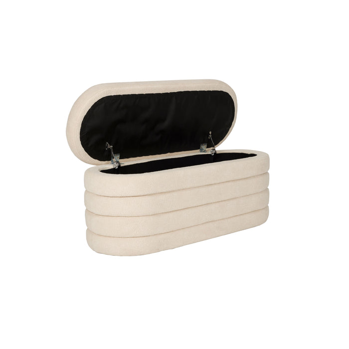 Housecraft Living Zuma bankje Bouclé Wit| Beige