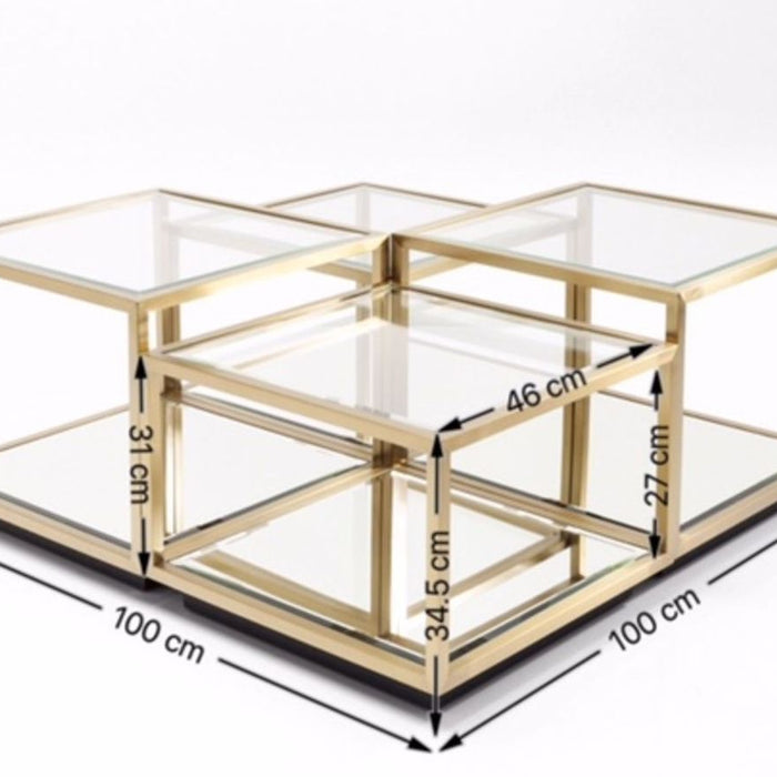 Kare Design Salontafel Luigi - Set Van 4 - Goud