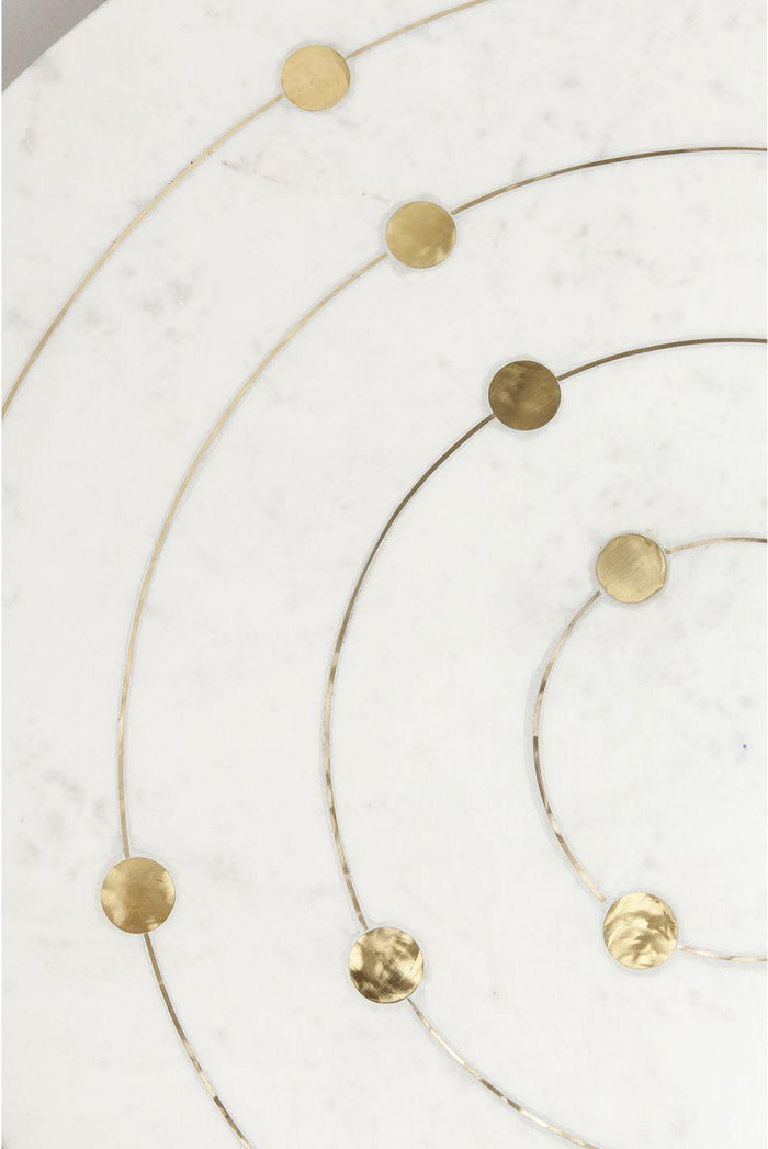 Kare Design Mystic Round Bijzettafel - Set Van 2 - Marmer En Messing