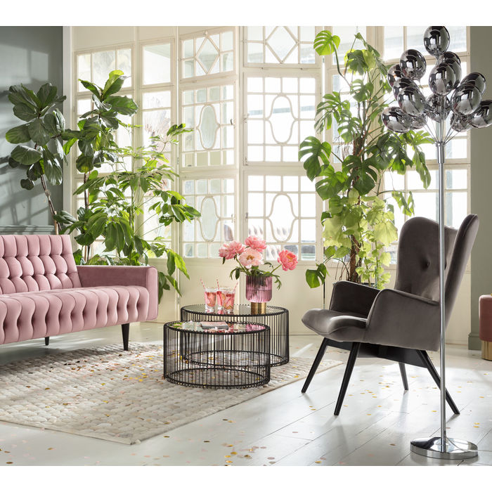 Kare Design Wire Salontafel - Set Van 2 - Zilver Met Glas