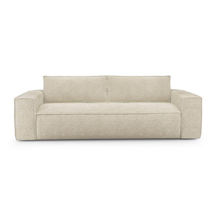 Express slaapbank dunlopillo fluweel met crèmepatroon 140cm