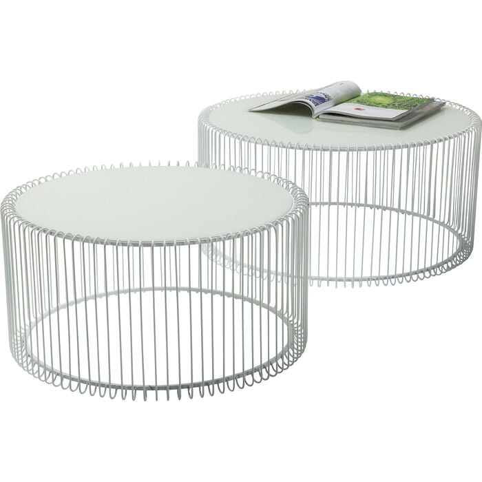 Kare Design Wire Salontafel - Set Van 2 - Wit
